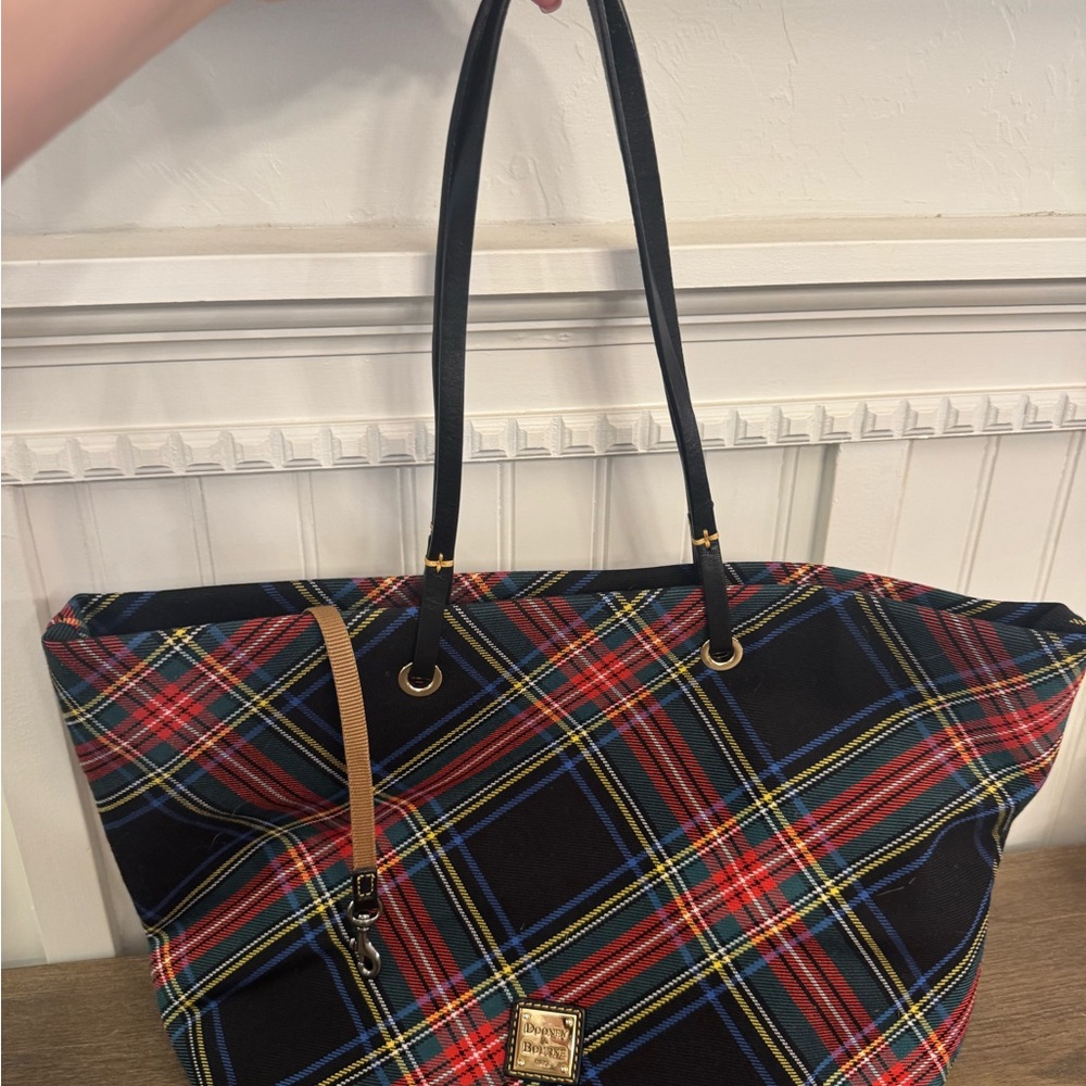 Dooney & Bourke Black and Red Plaid Tote